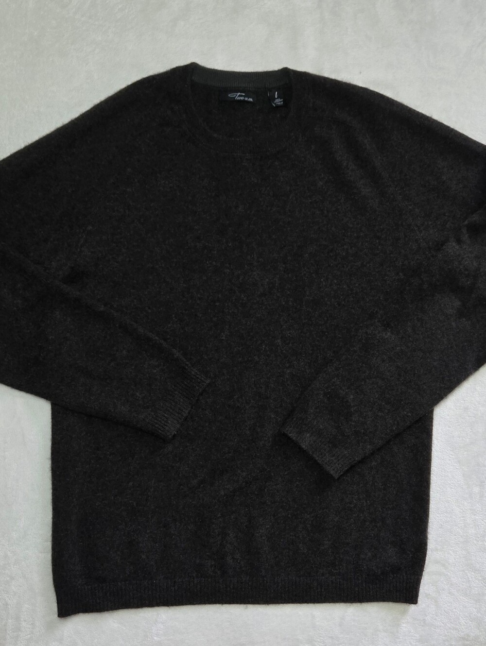 Vntg Two A.M. 100% Cashmere Chocolate Brown Crewneck Pullover Sweater L